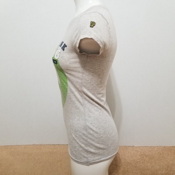 Victoria's Secret PINK top Small peace sign 86 dog patch logo graphic slub knit - Picture 2 of 13